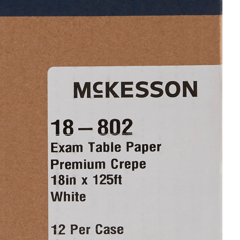 McKesson Crepe Table Paper, 18 Inch x 125 Foot, White