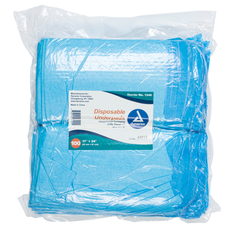 Dynarex® 2-Ply Tissue Fill Underpad, 17 x 24 Inch