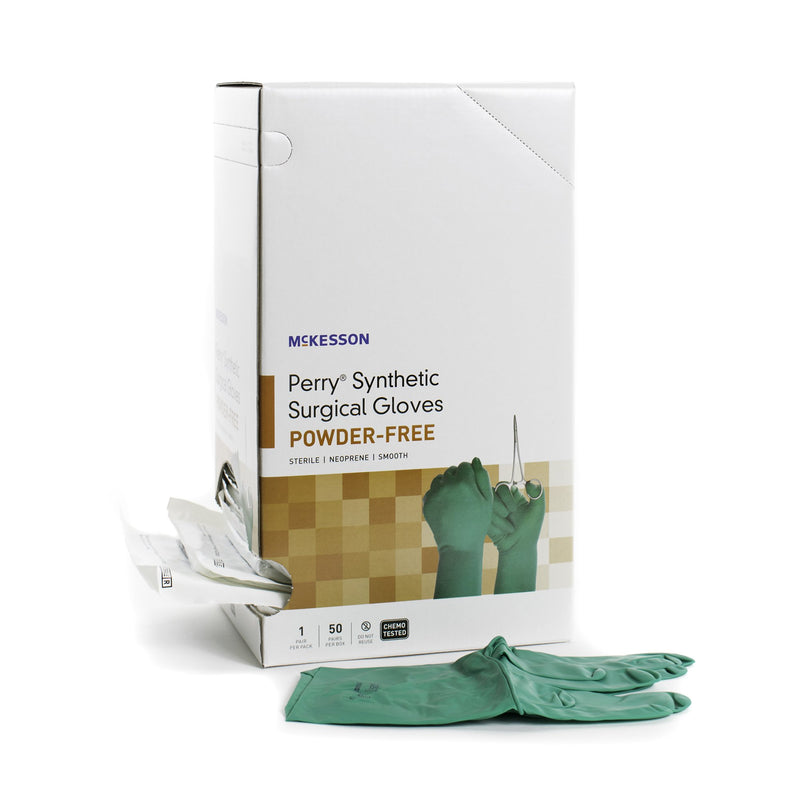 McKesson Perry® Polychloroprene Standard Cuff Length Surgical Glove, Size 8½, Dark Green