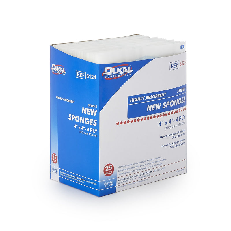 Dukal™ Sterile Nonwoven Sponge, 4 x 4 Inch
