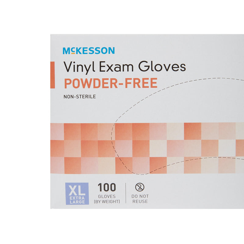 McKesson Vinyl Exam Glove, Extra Large, Clear