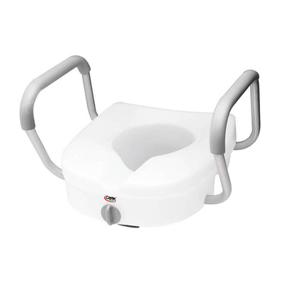 Carex® E-Z Lock™ Raised Toilet Seat with Armrests