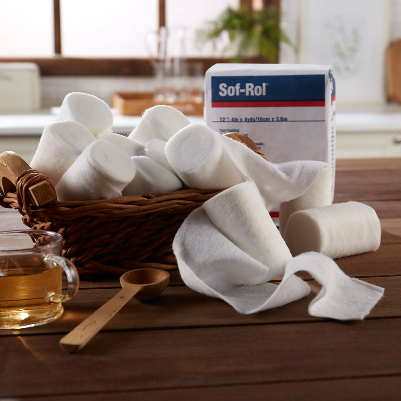 Sof-Rol® White Rayon Undercast Cast Padding, 4 Inch x 4 Yard