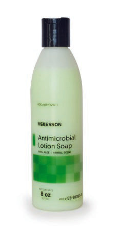 McKesson Antimicrobial Lotion Soap, Herbal Scent, With Aloe, 8-oz Bottle