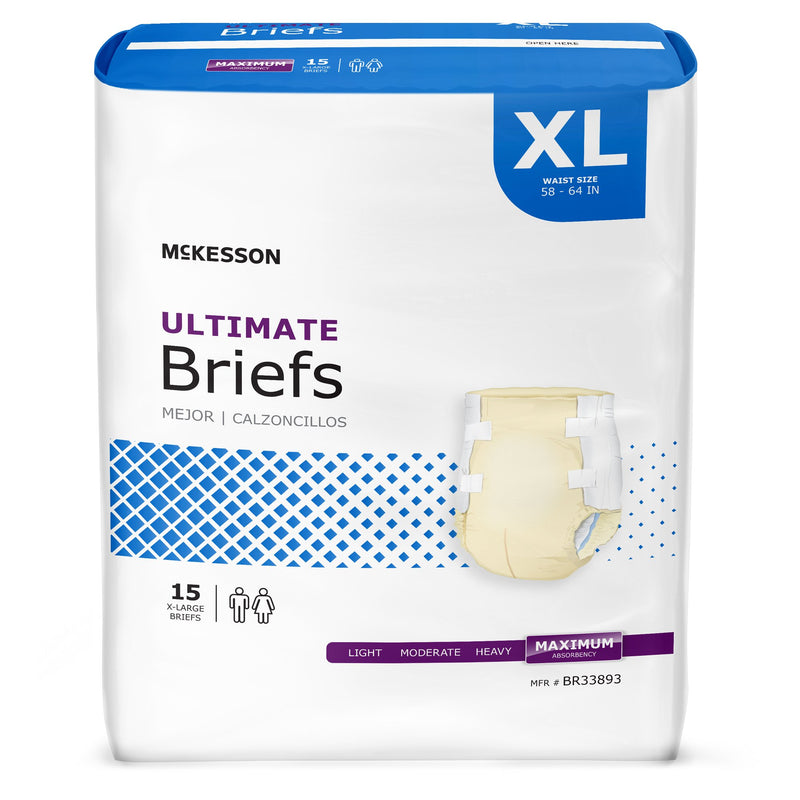 McKesson Ultimate Maximum Absorbency Incontinence Brief, Extra Large