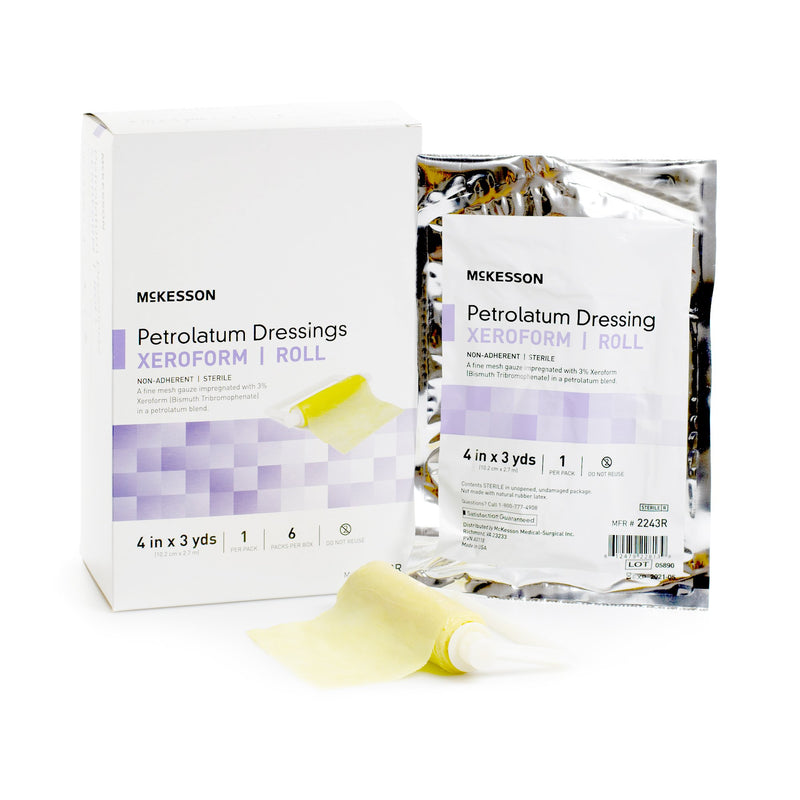 McKesson Xeroform® Petrolatum Dressings, 4 Inch x 3 Yard