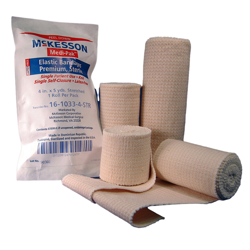 McKesson Hook and Loop Closure Elastic Bandage, 3 Inch x 5 Yard