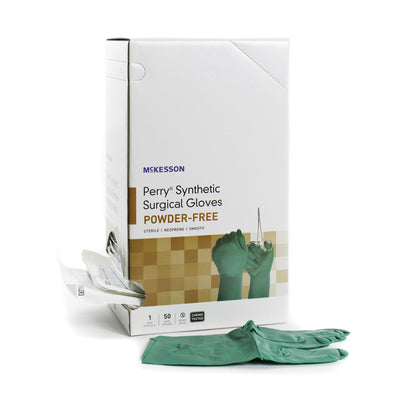 McKesson Perry® Polychloroprene Standard Cuff Length Surgical Glove, Size 6½, Dark Green