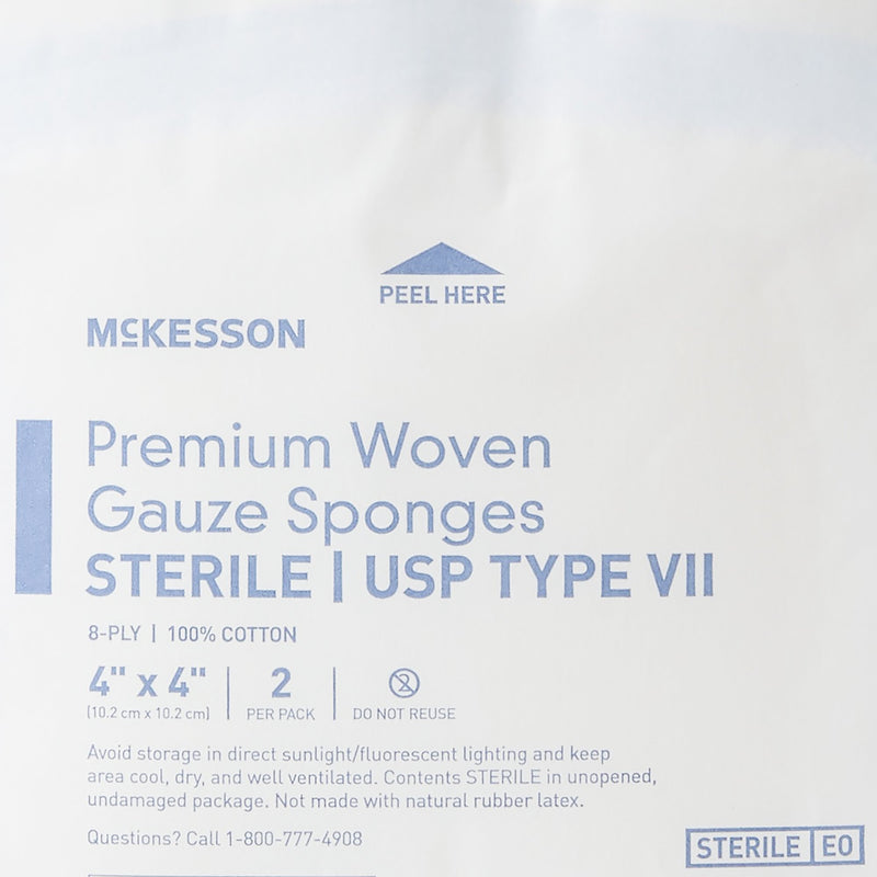 McKesson Sterile USP Type VII Gauze Sponge, 4 x 4 Inch