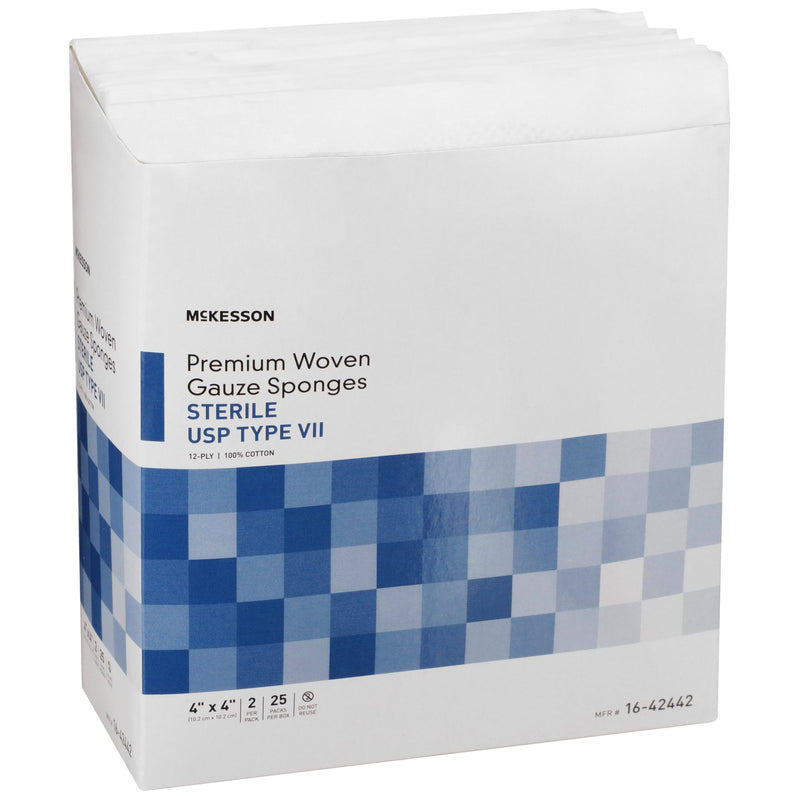 McKesson Sterile USP Type VII Gauze Sponge, 4 x 4 Inch