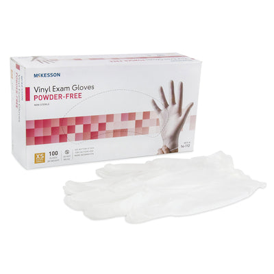 McKesson Vinyl Exam Glove, Extra Small, Clear