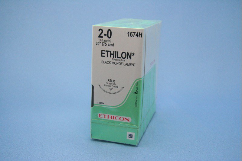 Ethilon™ Suture with Needle, Size 2-0