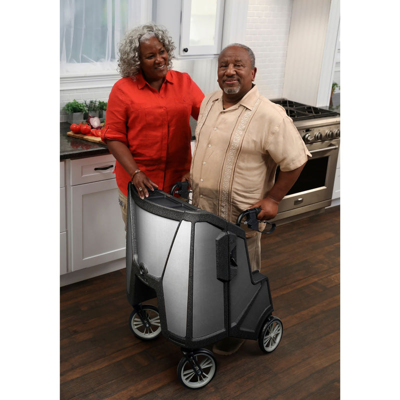 Tour 4 Wheel Rollator, 31 to 37 Inch Handle Height, Pure Silver