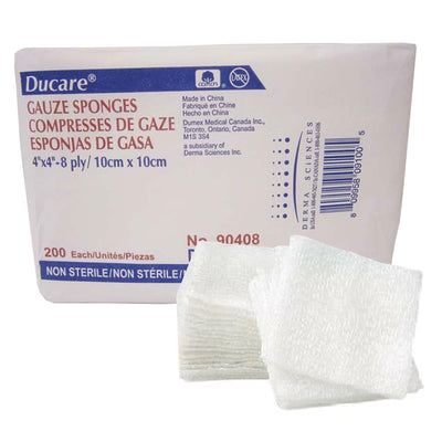 Ducare NonSterile USP Type VII Gauze Sponge, 4 x 4 Inch