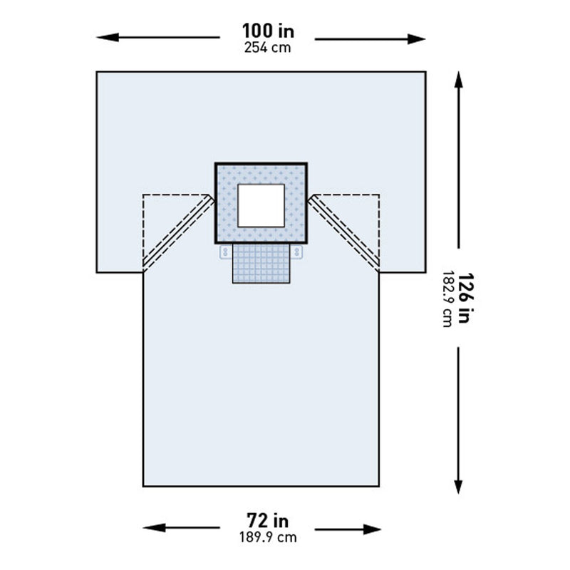 McKesson Sterile Chest Surgical Drape, 100 W x 72 W x 126 L Inch