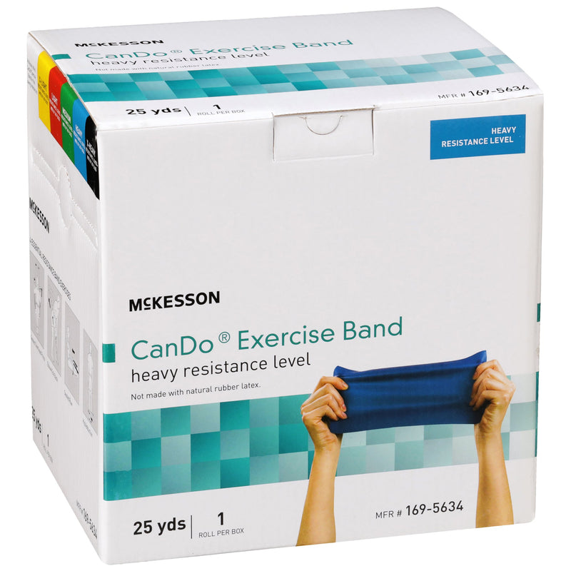 McKesson Exercise Resistance Band, Blue, 5 Inch x 25 Yard, Heavy Resistance