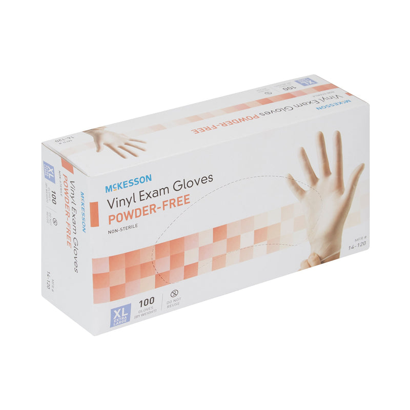 McKesson Vinyl Exam Glove, Extra Large, Clear