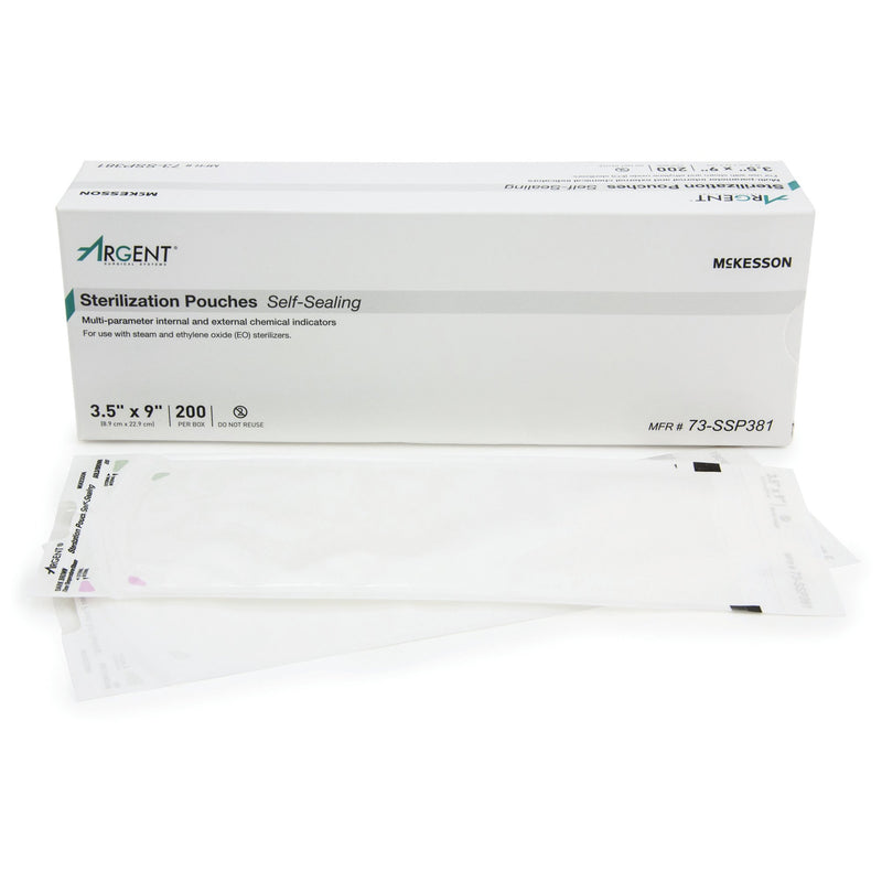 McKesson Argent® Sure-Check® Sterilization Pouch, 3½ x 9 Inch