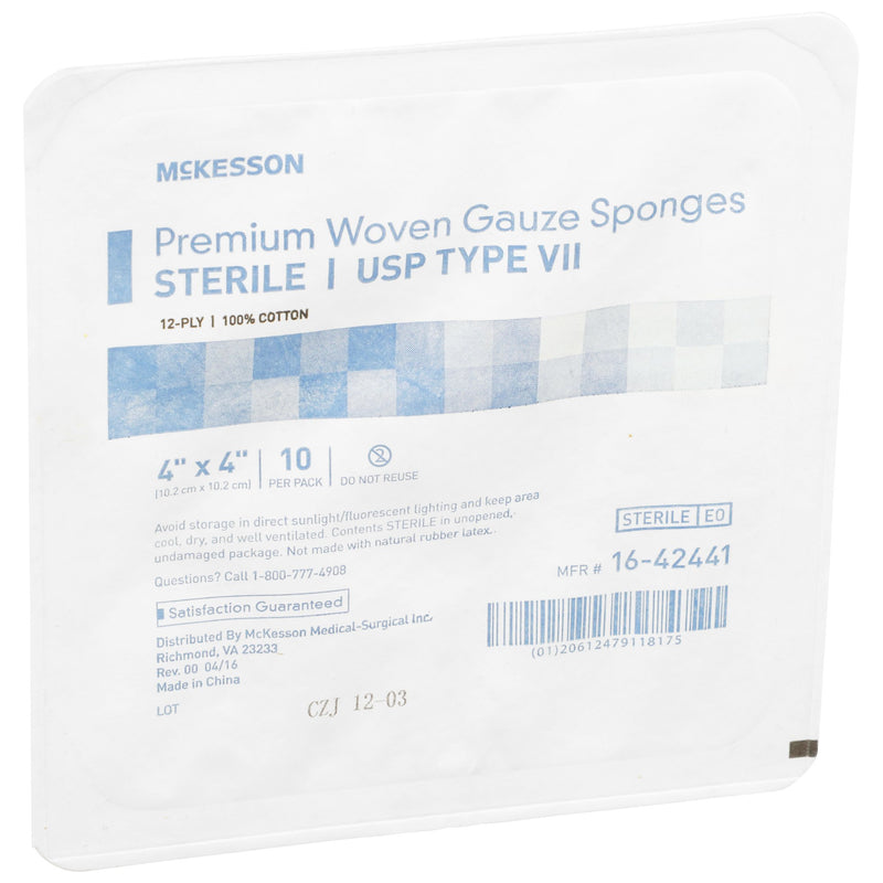 McKesson Sterile USP Type VII Gauze Sponge, 4 x 4 Inch