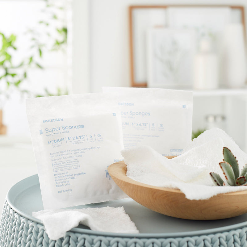 McKesson Sterile Fluff Dressing, 6 x 6-3/4 Inch