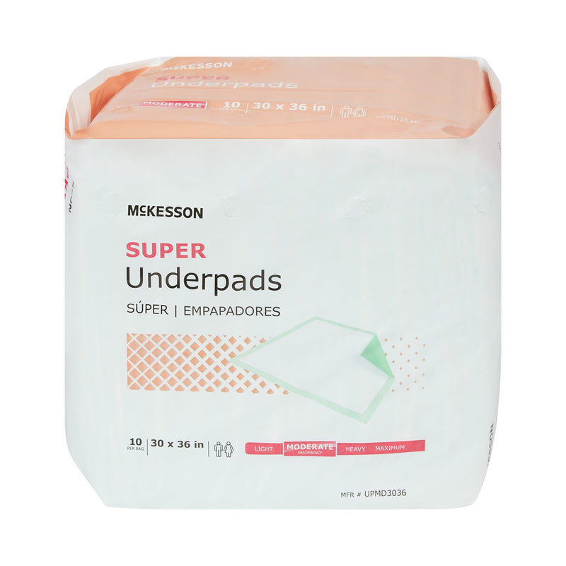 McKesson Super Moderate Absorbency Underpad, 30 x 36 Inch