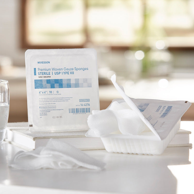 McKesson Sterile USP Type VII Gauze Sponge, 4 x 4 Inch