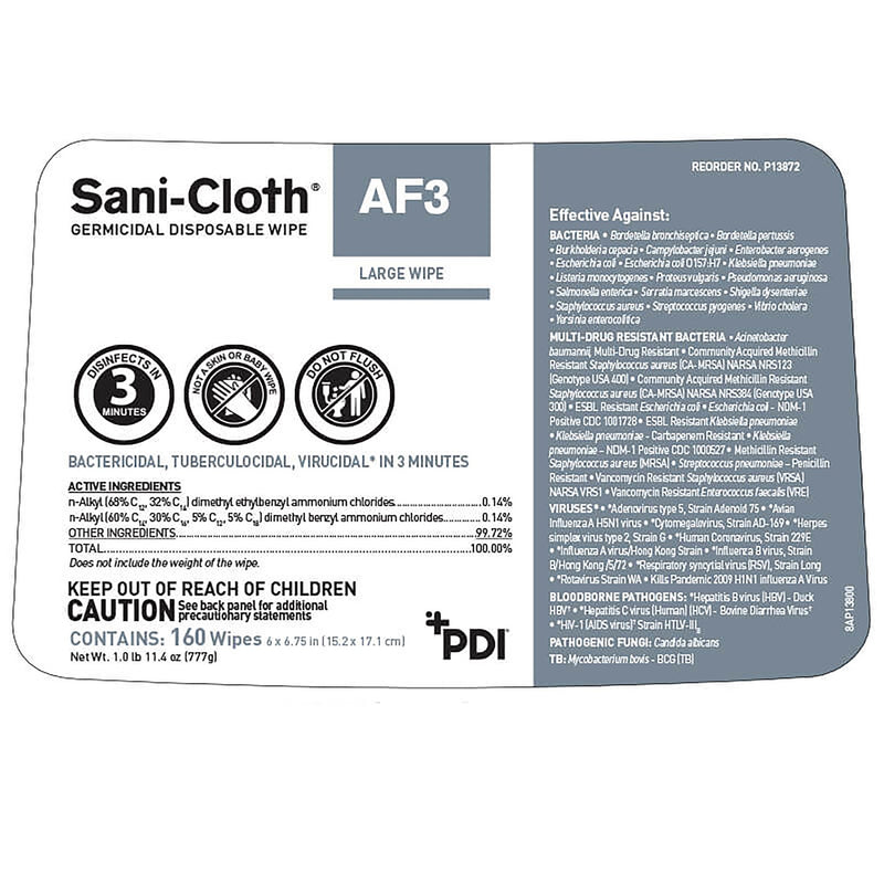 Sani-Cloth® AF3 Surface Disinfectant Cleaner Wipe, Large Canister