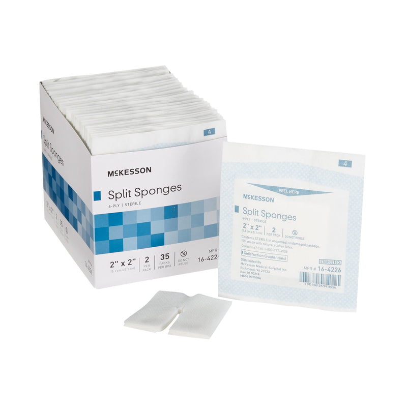 McKesson IV/Drain Split Dressing, 2 x 2 Inch