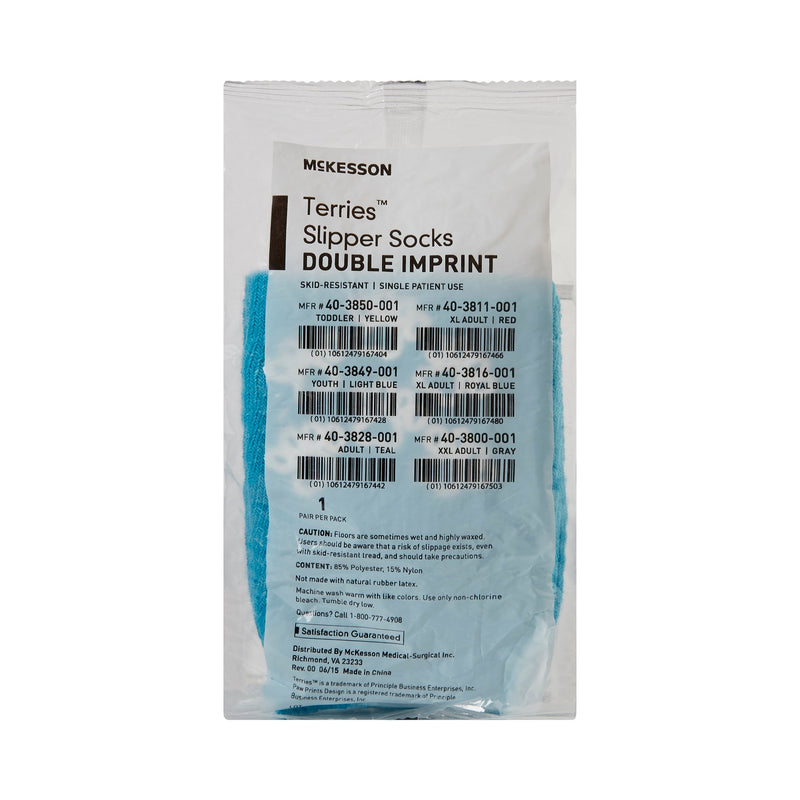 McKesson Terries™ Adult Slipper Socks, Teal