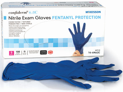 McKesson Confiderm® 6.8C Nitrile Exam Glove, Small, Blue
