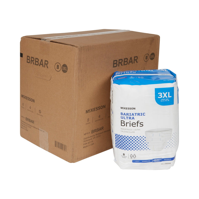 McKesson Ultra Plus Heavy Absorbency Bariatric Incontinence Brief, 3X-Large