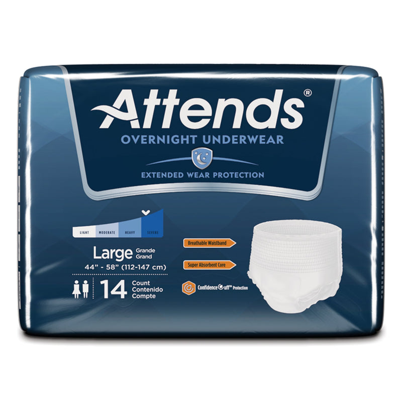 Attends® Overnight Underwear with Extended Wear Protection, Large