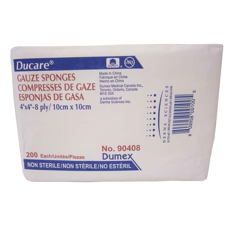 Ducare NonSterile USP Type VII Gauze Sponge, 4 x 4 Inch