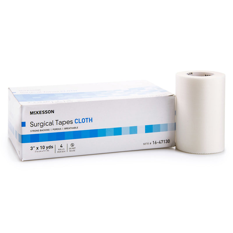 McKesson Silk-Like Cloth Medical Tape, 3 Inch x 10 Yard, White