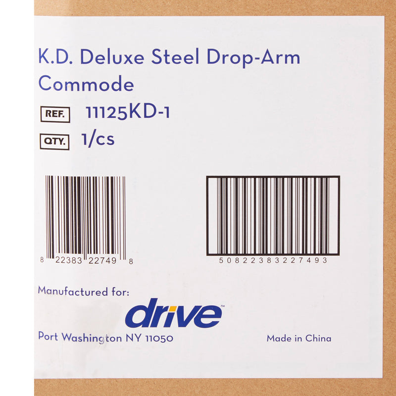 drive™ Deluxe Steel Drop-Arm Commode Chair