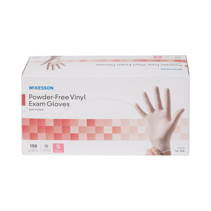 McKesson Vinyl Exam Glove, Small, Clear