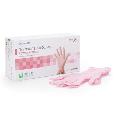 McKesson Pink Nitrile® Exam Glove, Medium, Pink