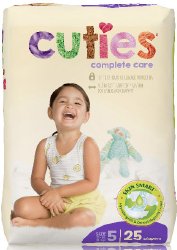 Cuties® Complete Care Diaper, Size 5, 25 per Package