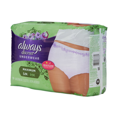 Always® Discreet Maximum Absorbent Underwear, Small / Medium