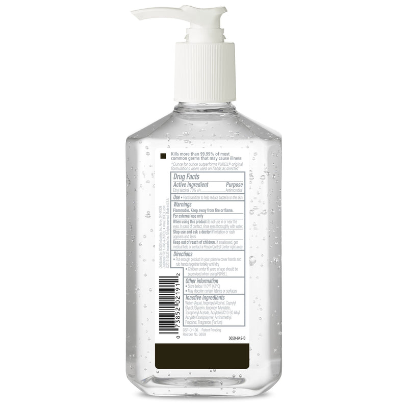 Purell Advanced Hand Sanitizer 12 Oz. Ethyl Alcohol Gel Table Top Pump Bottle