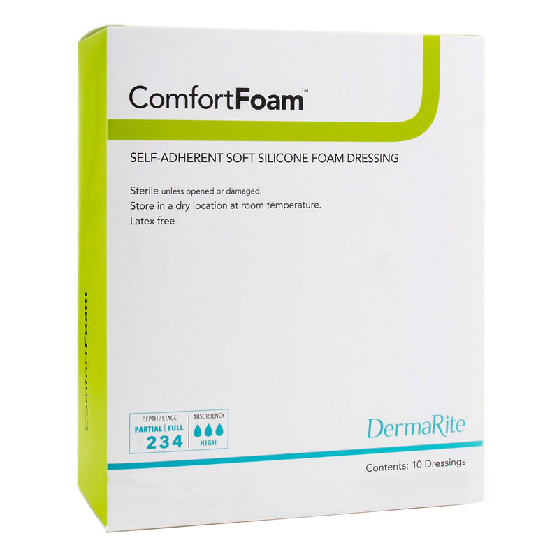 ComfortFoam™ Silicone Adhesive without Border Silicone Foam Dressing, 2 x 2 Inch