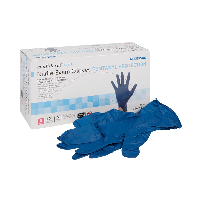 McKesson Confiderm® 6.8C Nitrile Exam Glove, Small, Blue