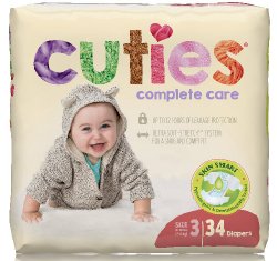 Cuties® Complete Care Diaper, Size 3, 34 per Package