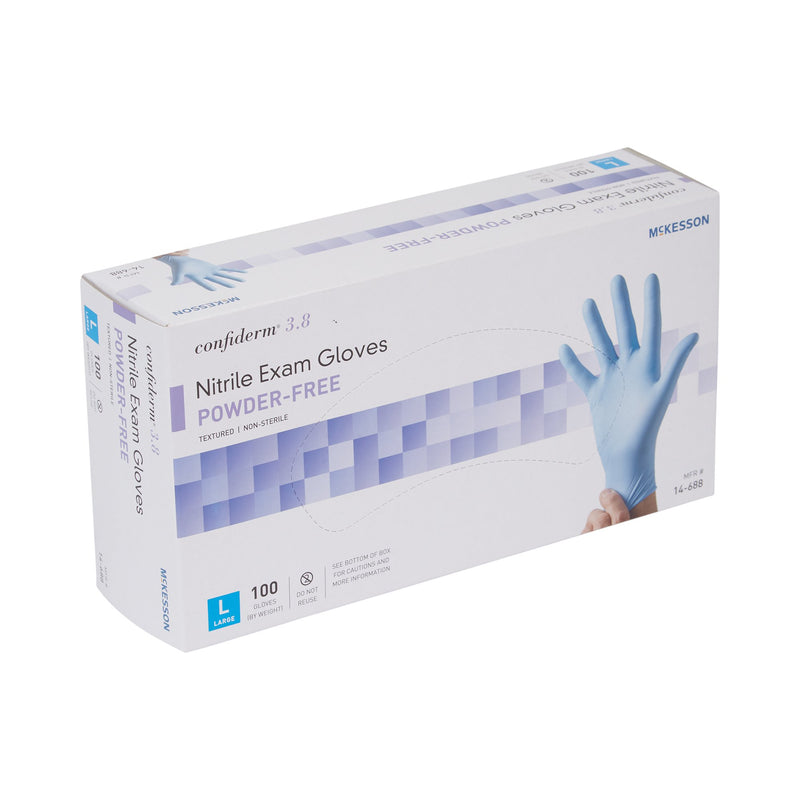 McKesson Confiderm® 3.8 Nitrile Exam Glove, Large, Blue
