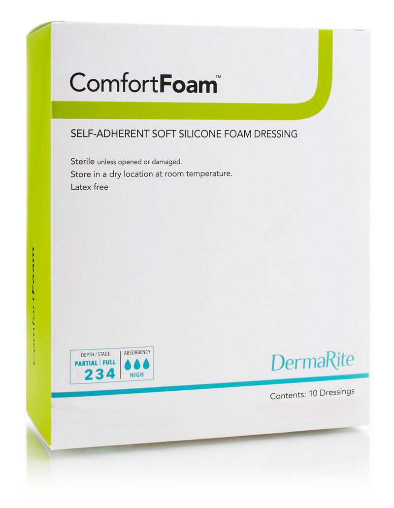 ComfortFoam™ Silicone Adhesive without Border Silicone Foam Dressing, 8 x 8 Inch