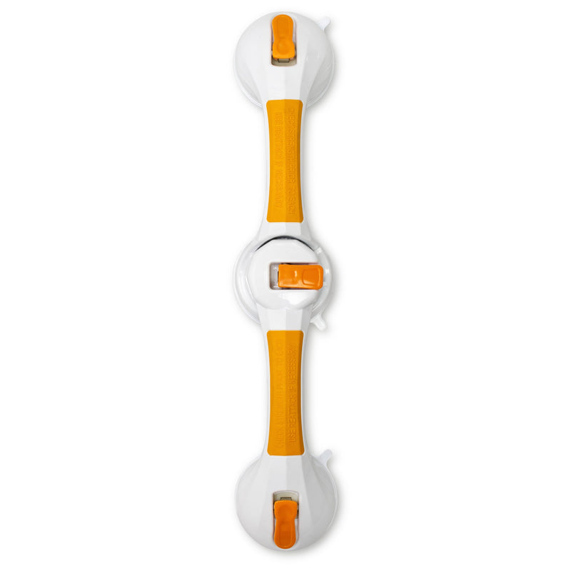 McKesson Rotating Suction-Cup Grab Bar, White/Yellow Plastic