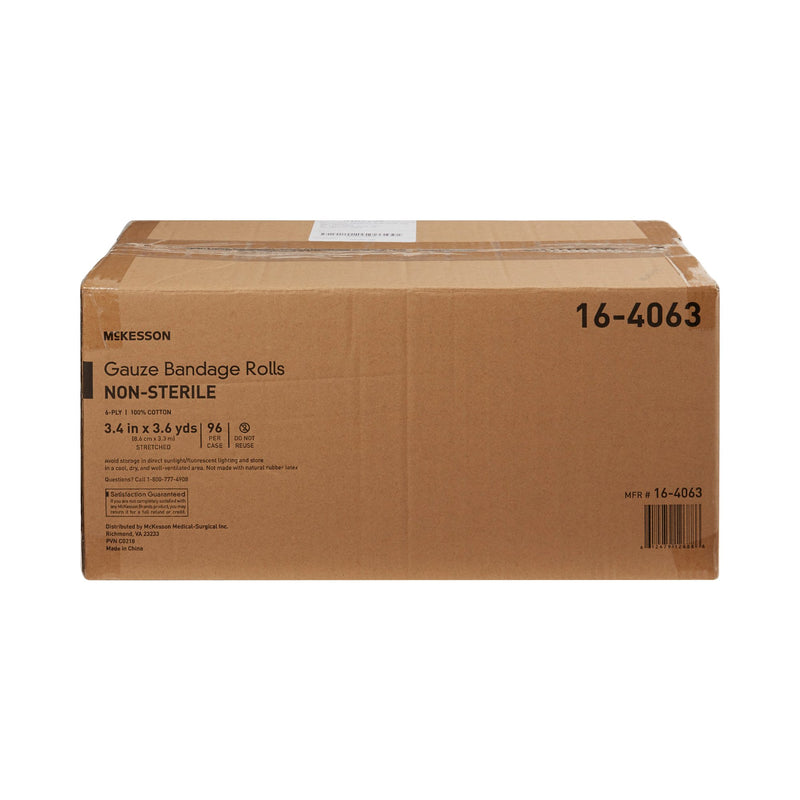 McKesson NonSterile Fluff Bandage Roll, 3-2/5 Inch x 3-3/5 Yard