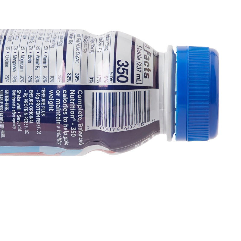 Ensure® Plus Strawberry Oral Supplement, 8 oz. Bottle