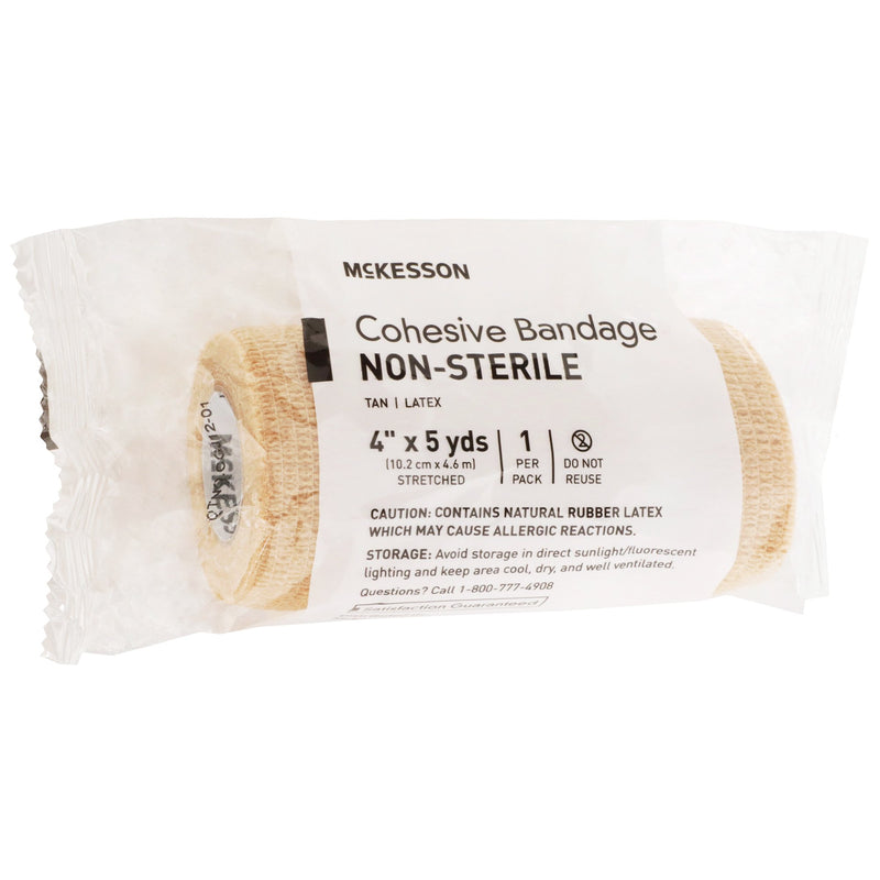 McKesson Self-adherent Closure Cohesive Bandage, 4 Inch x 5 Yard