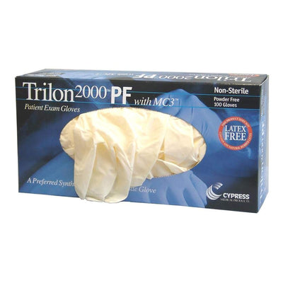 Trilon 2000® PF with MC3® Stretch Vinyl Standard Cuff Length Exam Glove, Small, Ivory